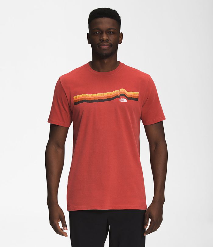 The North Face T-Shirts Short Sleeve Tequila Sunrise Red - Mens - Thailand PHNKB-5084